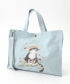 PINK HOUSE / ピンクハウス トートバッグ | さくらんぼの丘のねこプリント2WAYバッグ