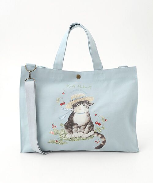 PINK HOUSE / ピンクハウス トートバッグ | さくらんぼの丘のねこプリント2WAYバッグ | 詳細3