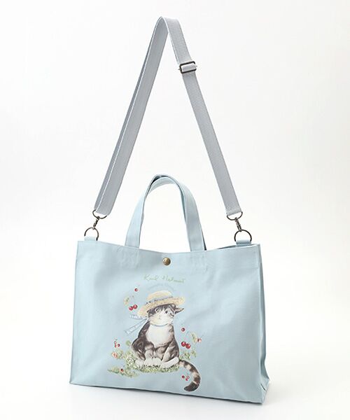 PINK HOUSE / ピンクハウス トートバッグ | さくらんぼの丘のねこプリント2WAYバッグ | 詳細8