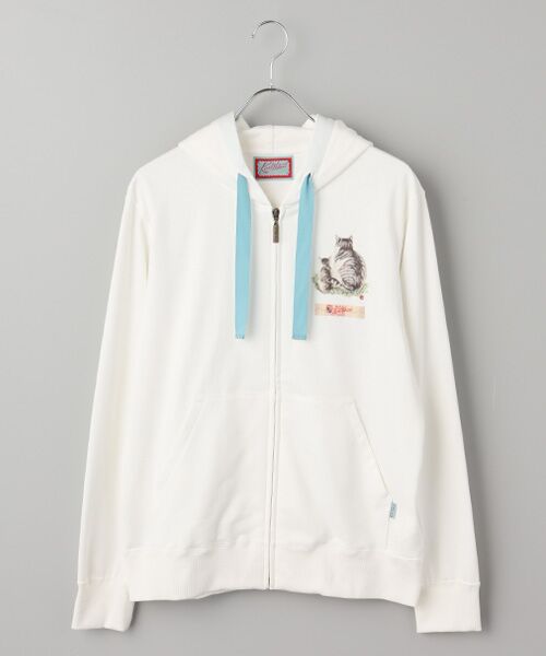 PINK HOUSE / ピンクハウス パーカー | さくらんぼの丘のねこプリントパーカー（シロ）