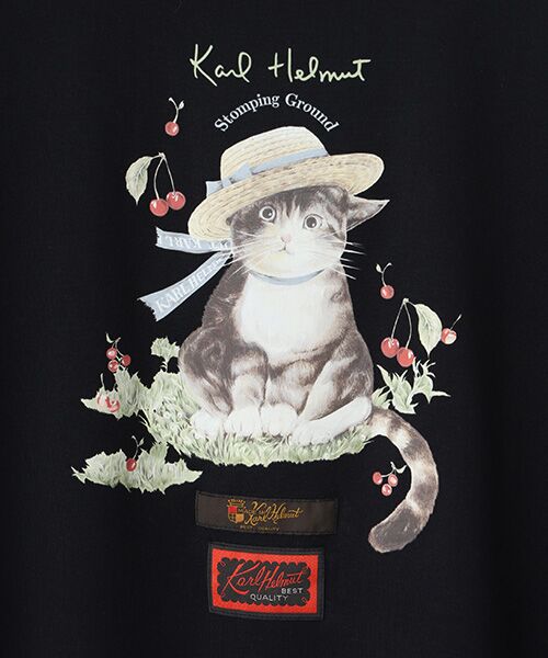 PINK HOUSE / ピンクハウス Tシャツ | さくらんぼの丘のねこプリントTシャツ | 詳細4