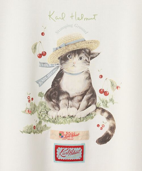 PINK HOUSE / ピンクハウス Tシャツ | さくらんぼの丘のねこプリントTシャツ | 詳細6