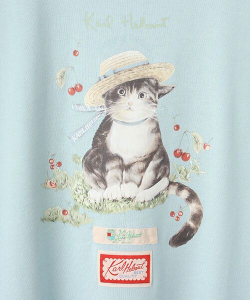 PINK HOUSE / ピンクハウス Tシャツ | さくらんぼの丘のねこプリントTシャツ | 詳細8