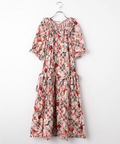 PINK HOUSE / ピンクハウス ロング・マキシ丈ワンピース | フラワーチェックプリントミディワンピース