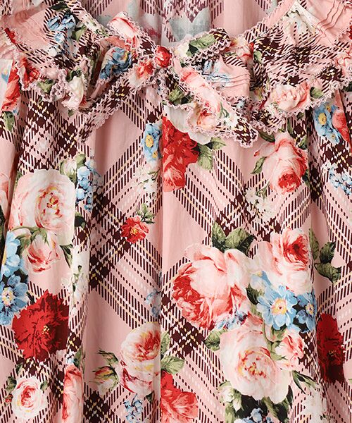 PINK HOUSE / ピンクハウス ロング・マキシ丈ワンピース | フラワーチェックプリントミディワンピース | 詳細2