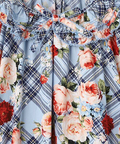 PINK HOUSE / ピンクハウス ロング・マキシ丈ワンピース | フラワーチェックプリントミディワンピース | 詳細3