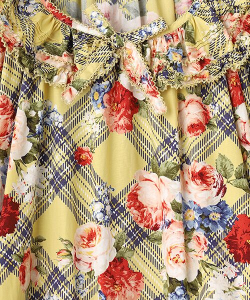 PINK HOUSE / ピンクハウス ロング・マキシ丈ワンピース | フラワーチェックプリントミディワンピース | 詳細4