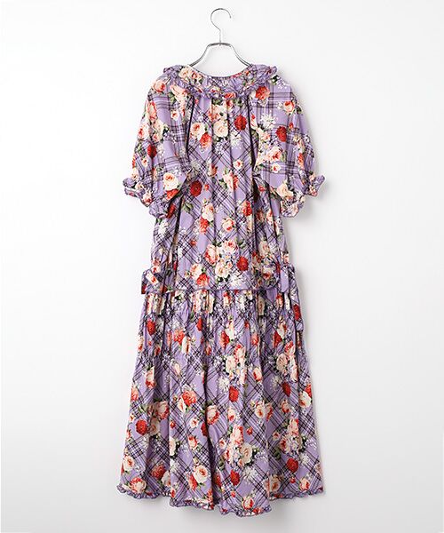 PINK HOUSE / ピンクハウス ロング・マキシ丈ワンピース | フラワーチェックプリントミディワンピース | 詳細5
