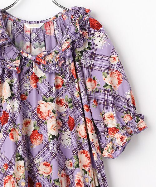 PINK HOUSE / ピンクハウス ロング・マキシ丈ワンピース | フラワーチェックプリントミディワンピース | 詳細6