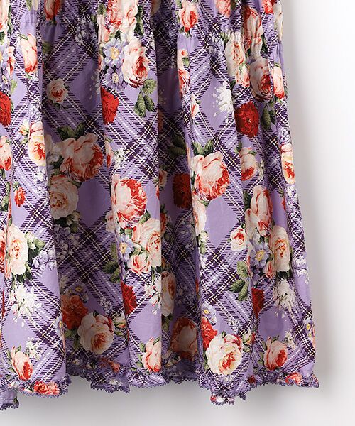 PINK HOUSE / ピンクハウス ロング・マキシ丈ワンピース | フラワーチェックプリントミディワンピース | 詳細8