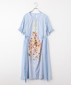 PINK HOUSE / ピンクハウス ロング・マキシ丈ワンピース | トロンプルイユラビットプリント使いローンワンピース