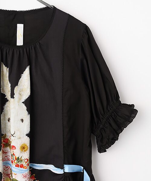 PINK HOUSE / ピンクハウス ロング・マキシ丈ワンピース | トロンプルイユラビットプリント使いローンワンピース | 詳細2