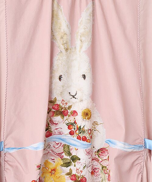 PINK HOUSE / ピンクハウス ロング・マキシ丈ワンピース | トロンプルイユラビットプリント使いローンワンピース | 詳細8