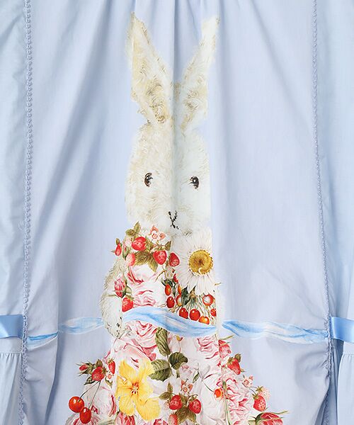 PINK HOUSE / ピンクハウス ロング・マキシ丈ワンピース | トロンプルイユラビットプリント使いローンワンピース | 詳細9