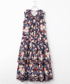 PINK HOUSE / ピンクハウス ロング・マキシ丈ワンピース | フラワーチェックプリントノースリーブワンピース