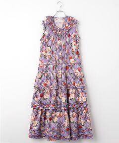 PINK HOUSE / ピンクハウス ロング・マキシ丈ワンピース | フラワーチェックプリントノースリーブワンピース