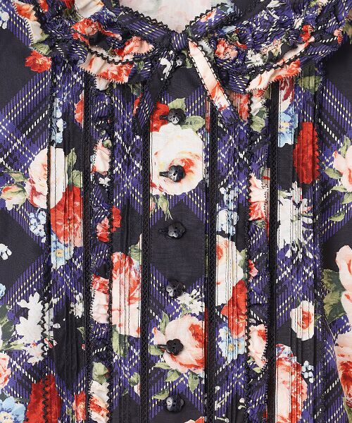 PINK HOUSE / ピンクハウス ロング・マキシ丈ワンピース | フラワーチェックプリントノースリーブワンピース | 詳細1