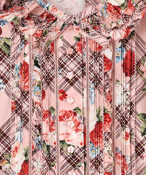 PINK HOUSE / ピンクハウス ロング・マキシ丈ワンピース | フラワーチェックプリントノースリーブワンピース | 詳細2