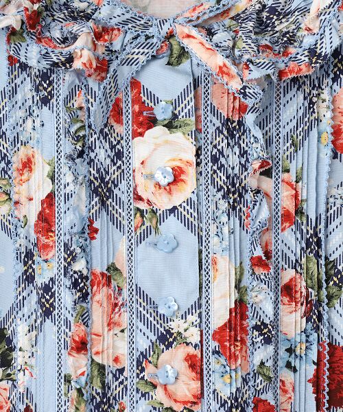 PINK HOUSE / ピンクハウス ロング・マキシ丈ワンピース | フラワーチェックプリントノースリーブワンピース | 詳細3