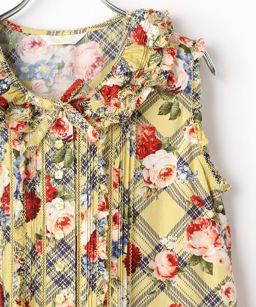 PINK HOUSE / ピンクハウス ロング・マキシ丈ワンピース | フラワーチェックプリントノースリーブワンピース | 詳細5