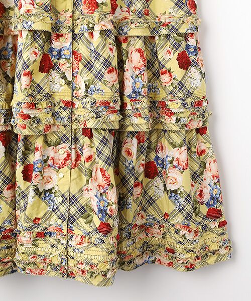 PINK HOUSE / ピンクハウス ロング・マキシ丈ワンピース | フラワーチェックプリントノースリーブワンピース | 詳細7