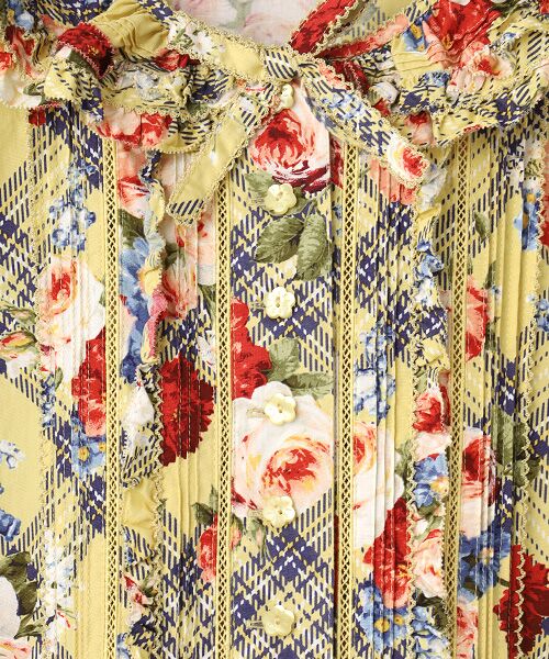 PINK HOUSE / ピンクハウス ロング・マキシ丈ワンピース | フラワーチェックプリントノースリーブワンピース | 詳細8