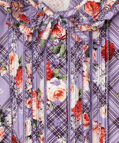 PINK HOUSE / ピンクハウス ロング・マキシ丈ワンピース | フラワーチェックプリントノースリーブワンピース | 詳細9