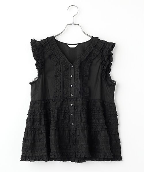 PINK HOUSE / ピンクハウス シャツ・ブラウス | レース使いローンブラウス（クロ）