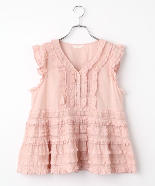 PINK HOUSE / ピンクハウス シャツ・ブラウス | レース使いローンブラウス（ピンク）