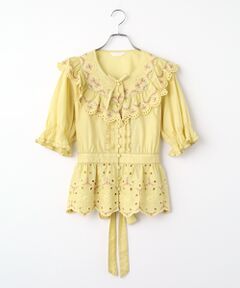 PINK HOUSE / ピンクハウス シャツ・ブラウス | フラワーエンブレース使いブラウス