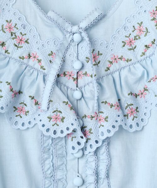 PINK HOUSE / ピンクハウス シャツ・ブラウス | フラワーエンブレース使いブラウス | 詳細5