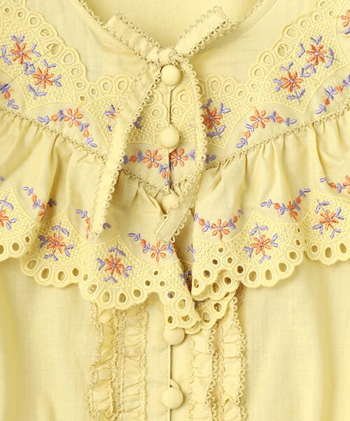 PINK HOUSE / ピンクハウス シャツ・ブラウス | フラワーエンブレース使いブラウス | 詳細6