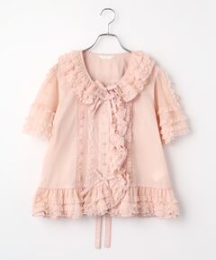 PINK HOUSE / ピンクハウス シャツ・ブラウス | ドットチュールフリル使いローンブラウス