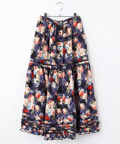 PINK HOUSE / ピンクハウス ロング・マキシ丈スカート | フラワーチェックプリントスカート