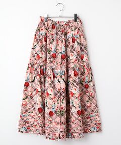 PINK HOUSE / ピンクハウス ロング・マキシ丈スカート | フラワーチェックプリントスカート