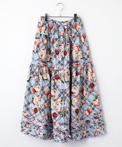 PINK HOUSE / ピンクハウス ロング・マキシ丈スカート | フラワーチェックプリントスカート