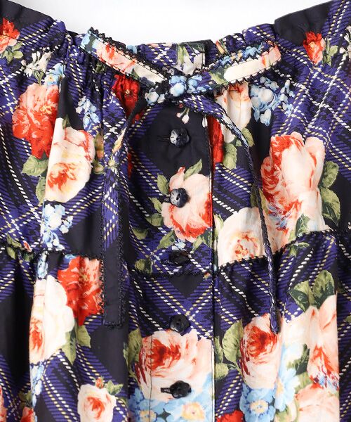 PINK HOUSE / ピンクハウス ロング・マキシ丈スカート | フラワーチェックプリントスカート | 詳細1