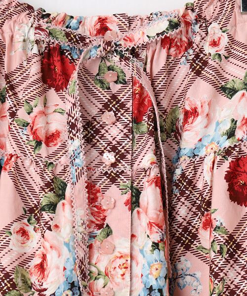 PINK HOUSE / ピンクハウス ロング・マキシ丈スカート | フラワーチェックプリントスカート | 詳細2