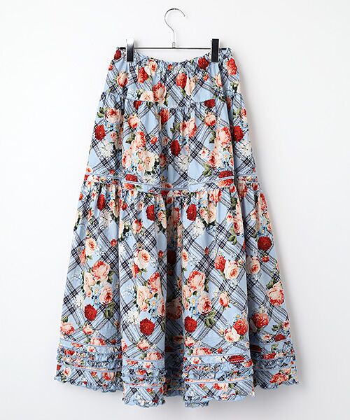 PINK HOUSE / ピンクハウス ロング・マキシ丈スカート | フラワーチェックプリントスカート | 詳細3