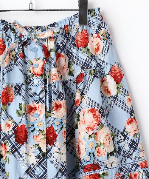 PINK HOUSE / ピンクハウス ロング・マキシ丈スカート | フラワーチェックプリントスカート | 詳細4