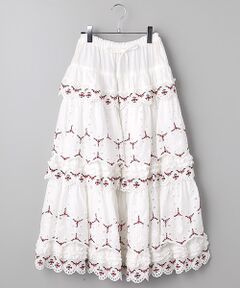 PINK HOUSE / ピンクハウス ロング・マキシ丈スカート | フラワーエンブレース使いスカート