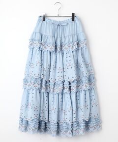 PINK HOUSE / ピンクハウス ロング・マキシ丈スカート | フラワーエンブレース使いスカート