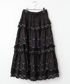 PINK HOUSE / ピンクハウス ロング・マキシ丈スカート | フラワーエンブレース使いスカート