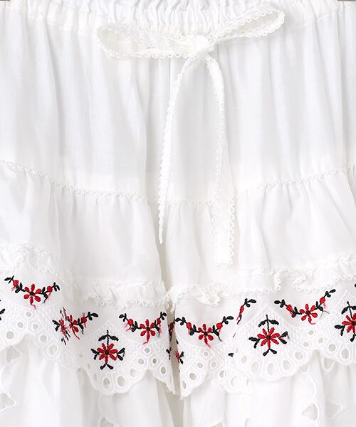 PINK HOUSE / ピンクハウス ロング・マキシ丈スカート | フラワーエンブレース使いスカート | 詳細1