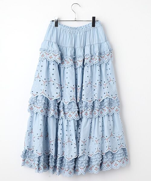 PINK HOUSE / ピンクハウス ロング・マキシ丈スカート | フラワーエンブレース使いスカート | 詳細2