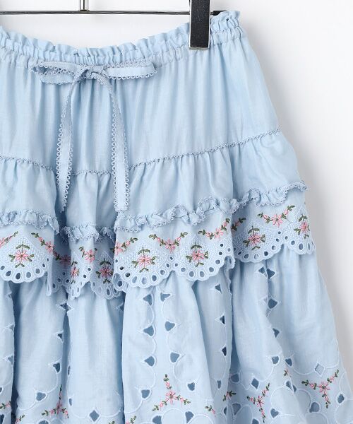 PINK HOUSE / ピンクハウス ロング・マキシ丈スカート | フラワーエンブレース使いスカート | 詳細3