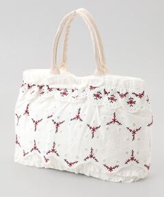 PINK HOUSE / ピンクハウス トートバッグ | フラワーエンブレース使いダンガリーバッグ