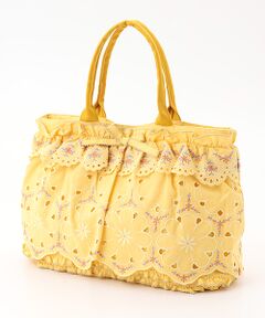 PINK HOUSE / ピンクハウス トートバッグ | フラワーエンブレース使いダンガリーバッグ