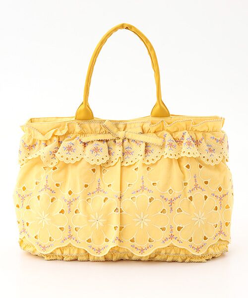 PINK HOUSE / ピンクハウス トートバッグ | フラワーエンブレース使いダンガリーバッグ | 詳細1