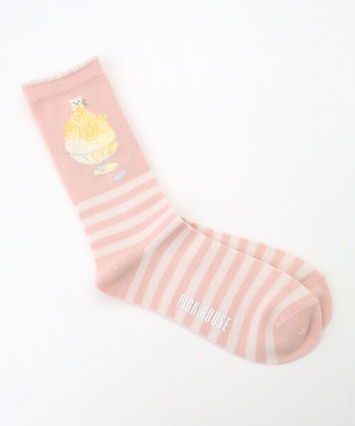 PINK HOUSE / ピンクハウス ソックス | かき氷モチーフボーダーソックス（ピンク）